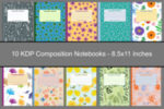 10 KDP Flowered Composition Notebook Covers