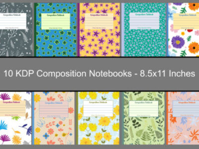 10 KDP Flowered Composition Notebook Covers (Digital)