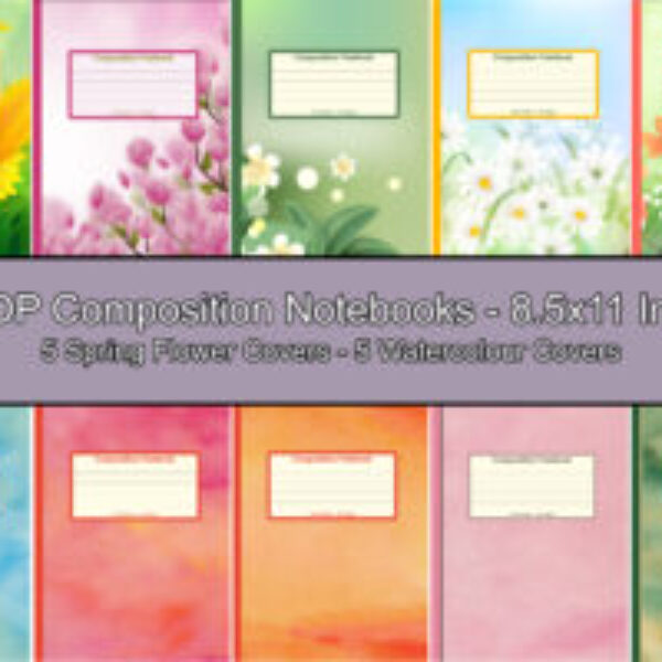 10 KDP Composition Notebook Covers (Digital)