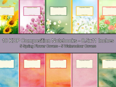 10 KDP Composition Notebook Covers (Digital)