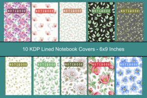 10 KDP Flowered Notebook Covers With Interior