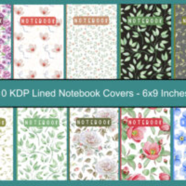10 KDP Flowered Notebook Covers With Interior (Digital)