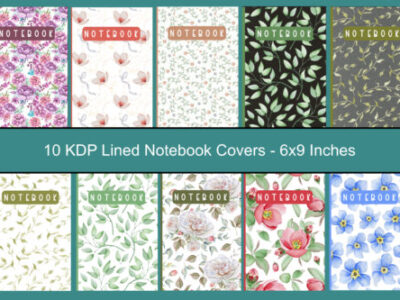 10 KDP Flowered Notebook Covers With Interior (Digital)