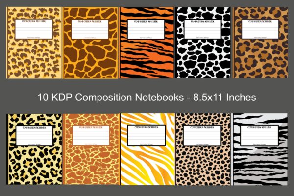 10 KDP Composition Notebook Covers