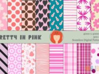 Pink-themed seamless patterns (Digital)