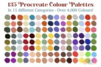 135 Procreate Palettes in 11 Categories