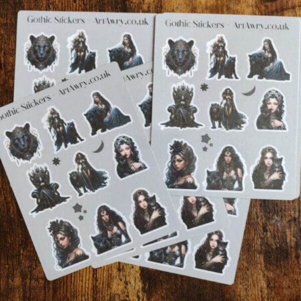 Gothic stickers. 9 sticker sheet - Free UK delivery