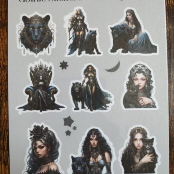 Gothic stickers. 9 sticker sheet - Free UK delivery