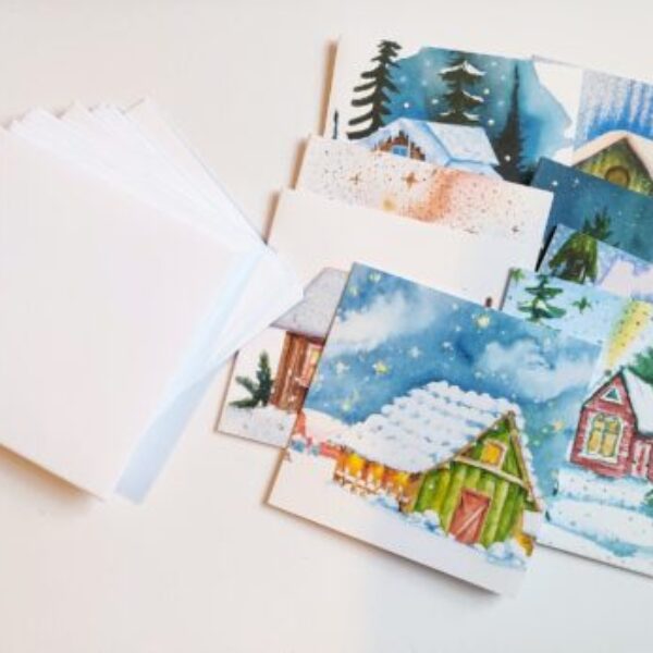 8 Mini greeting cards with envelopes