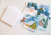 8 Mini greeting cards with envelopes