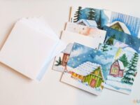 8 Mini greeting cards with envelopes
