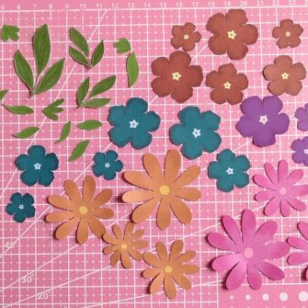 Flower and leaves embellishments