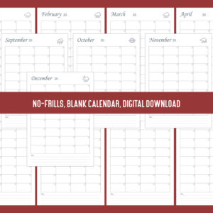 Digital printable calendar