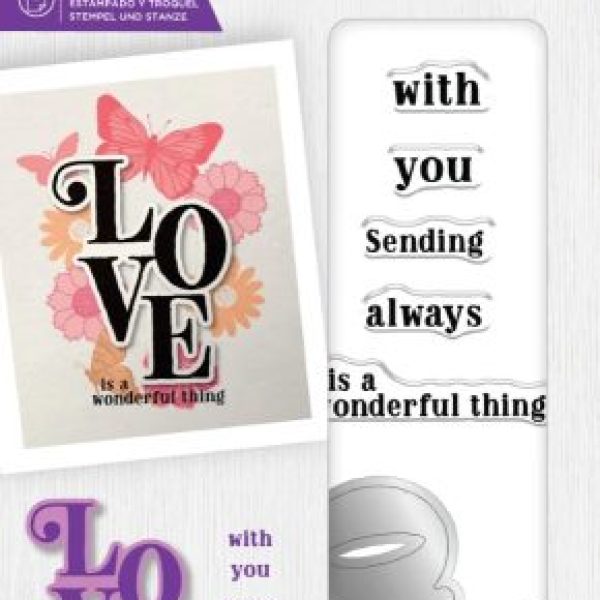 Gemini Floral Sentiment Stamp and Die - Love