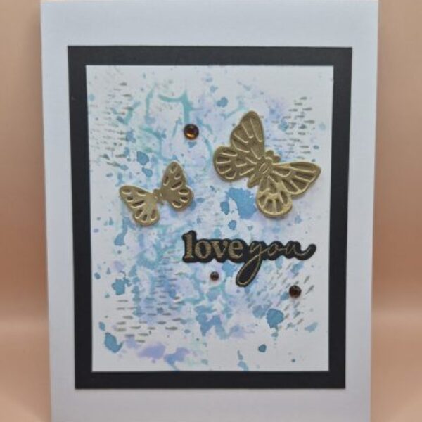 Gold Butterfly 'Love' Card