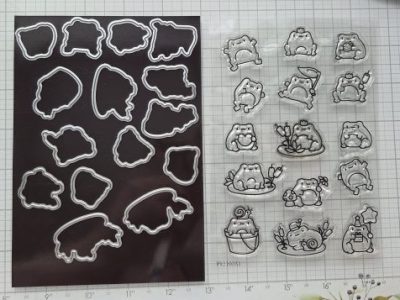 USED: Frog stamp and die set