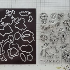Jungle animals stamp and die set