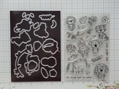 USED: Jungle animals stamp and die set