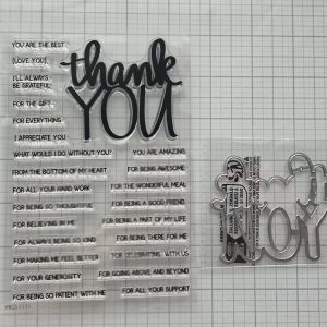 Small sentiment stamp and die set