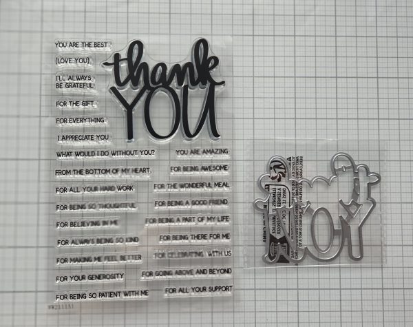 Small sentiment stamp and die set