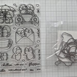 Penguin love stamp and die set