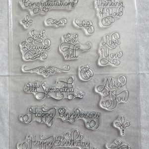 Fancy sentiments stamp set