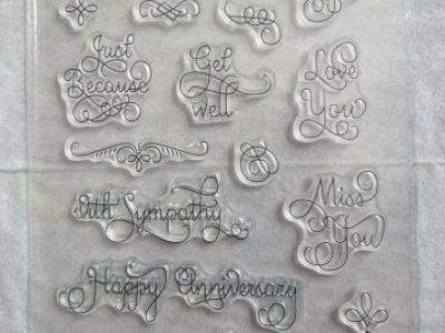 USED: Fancy sentiments stamp set