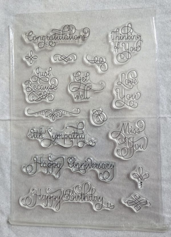 Fancy sentiments stamp set