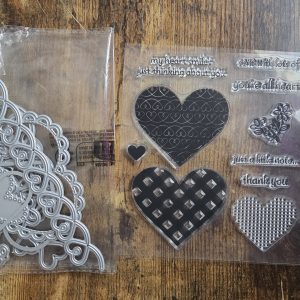 Love hearts stamp and die set