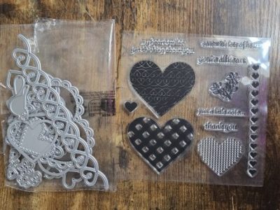 USED: Love hearts stamp and die set