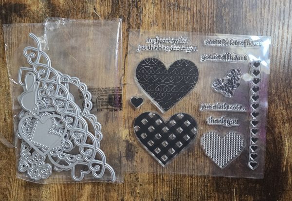 Love hearts stamp and die set