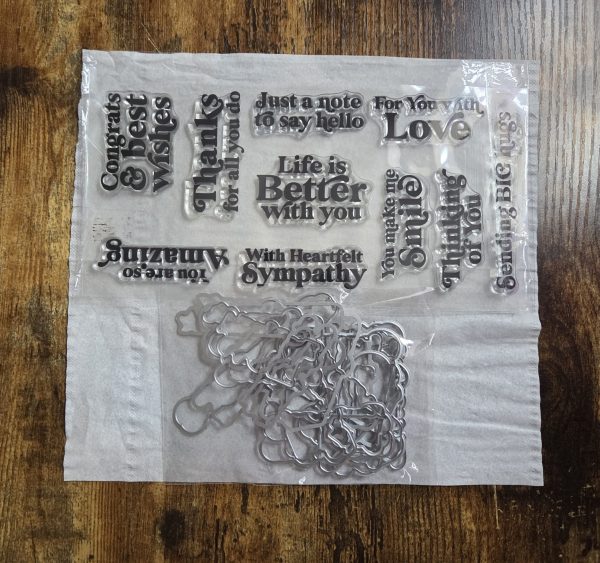 Sentiment stamp and die set