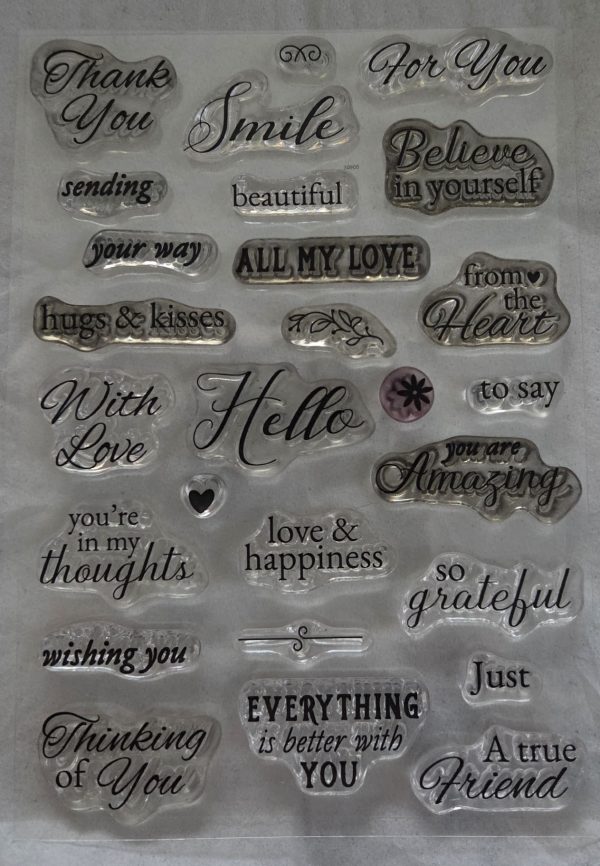 Small sentiments stamp set