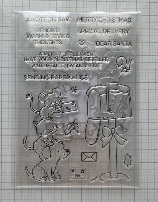 Christmas post animal stamp & die set