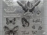 USED: Butterfly & sentiment stamp & die set